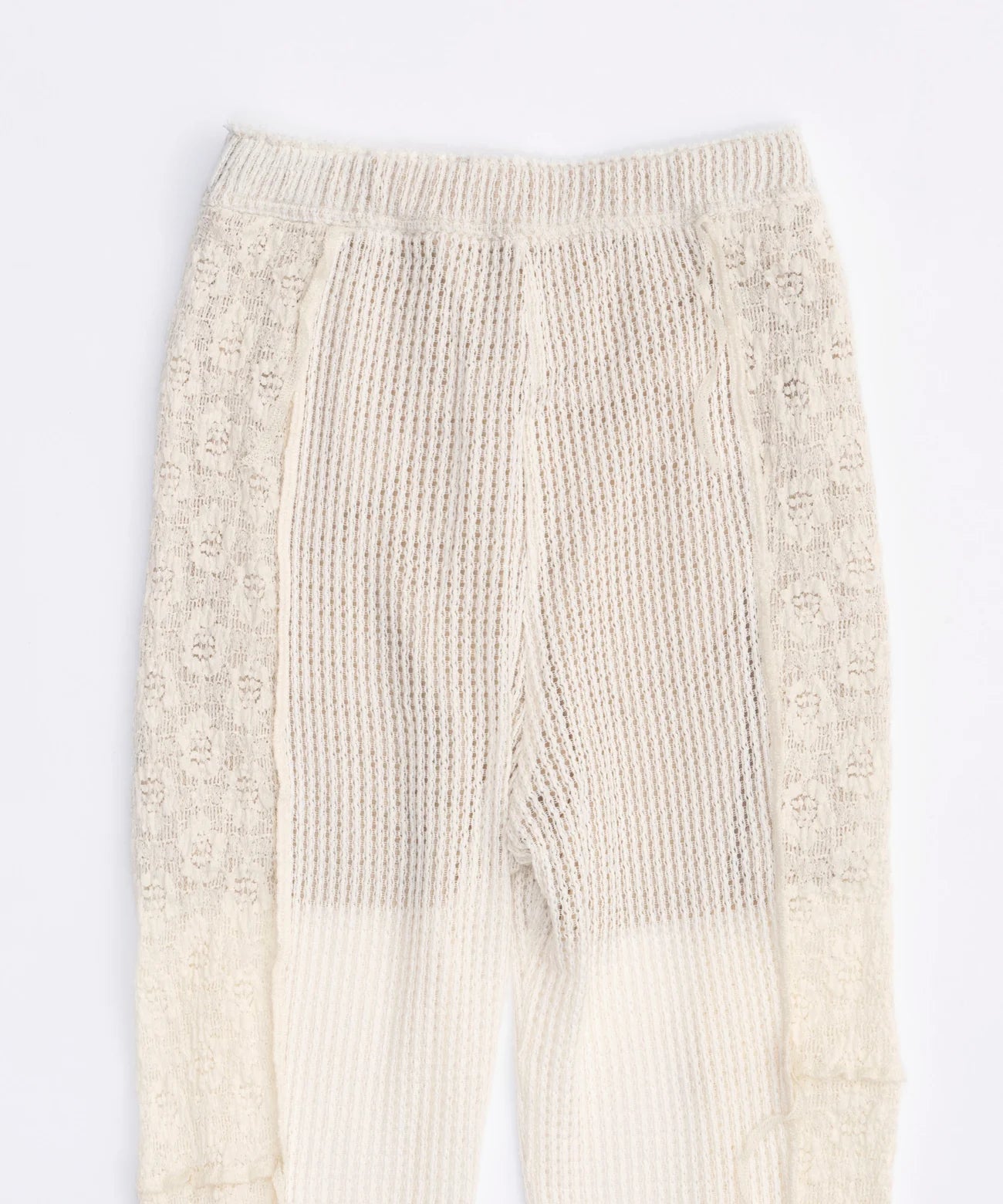 mesh combination outseam flare pant