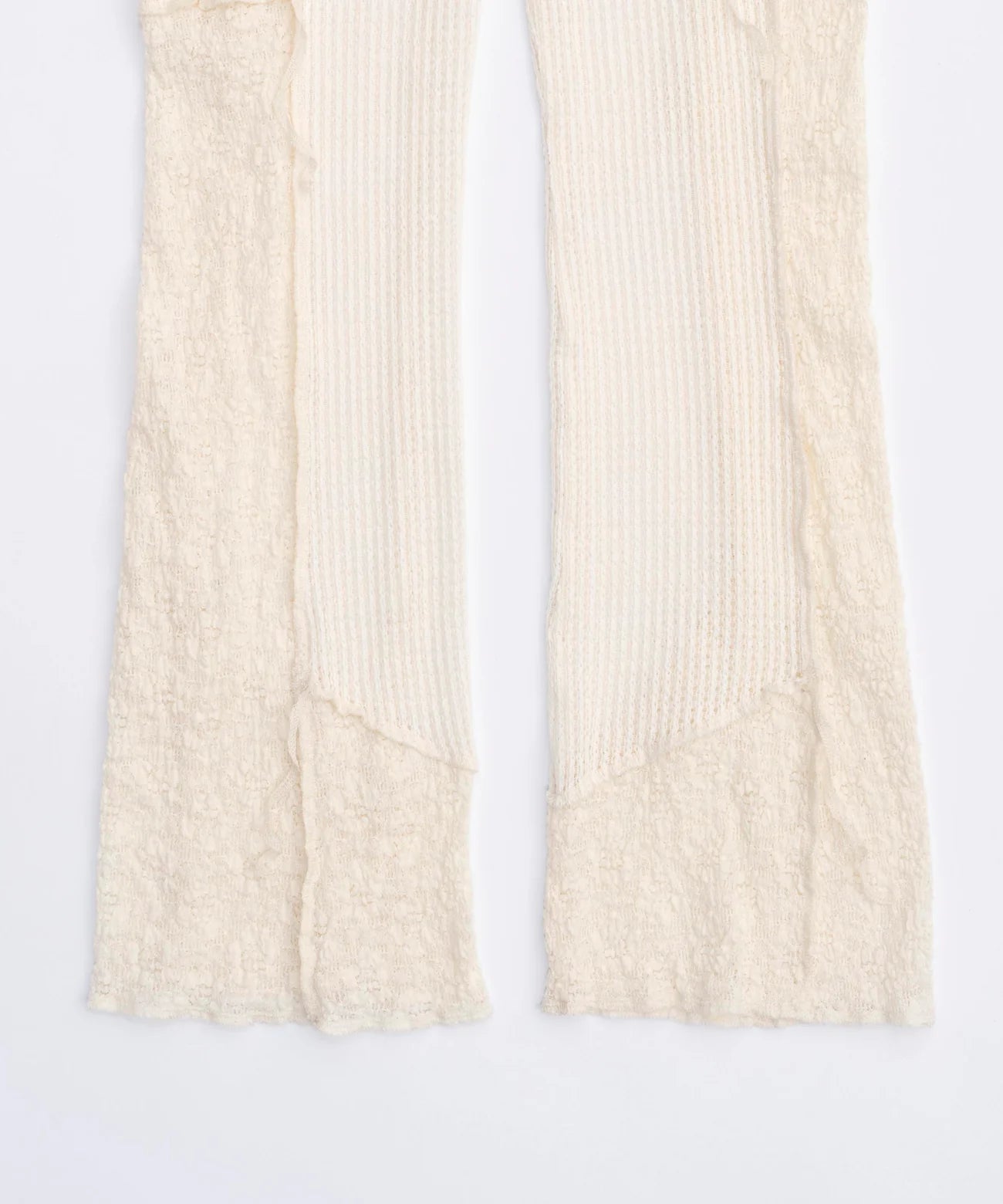 mesh combination outseam flare pant