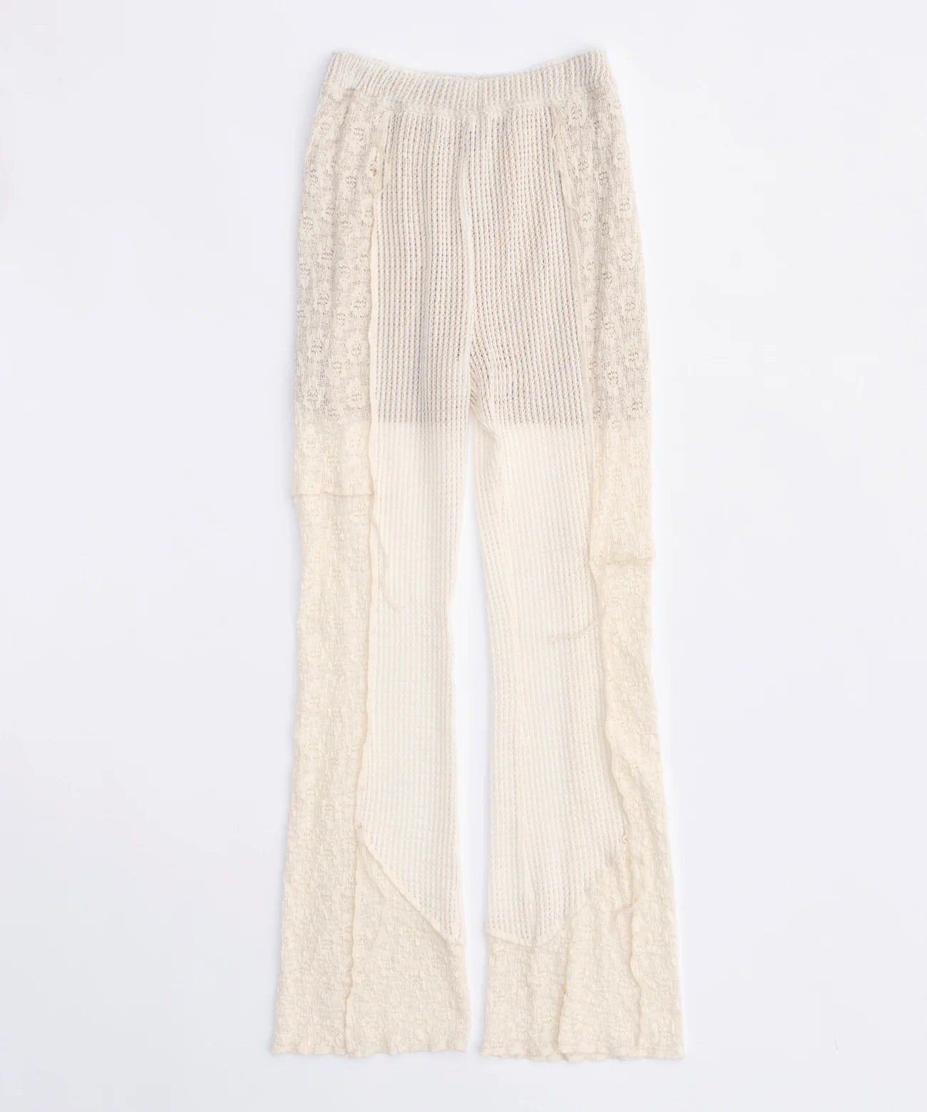 mesh combination outseam flare pant