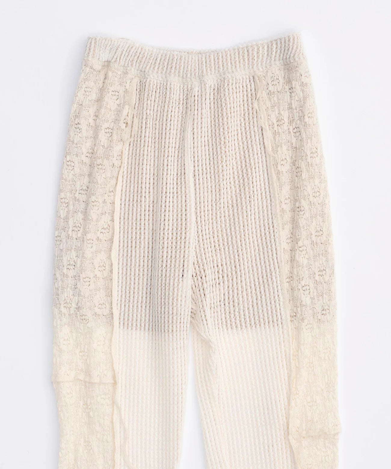 mesh combination outseam flare pant