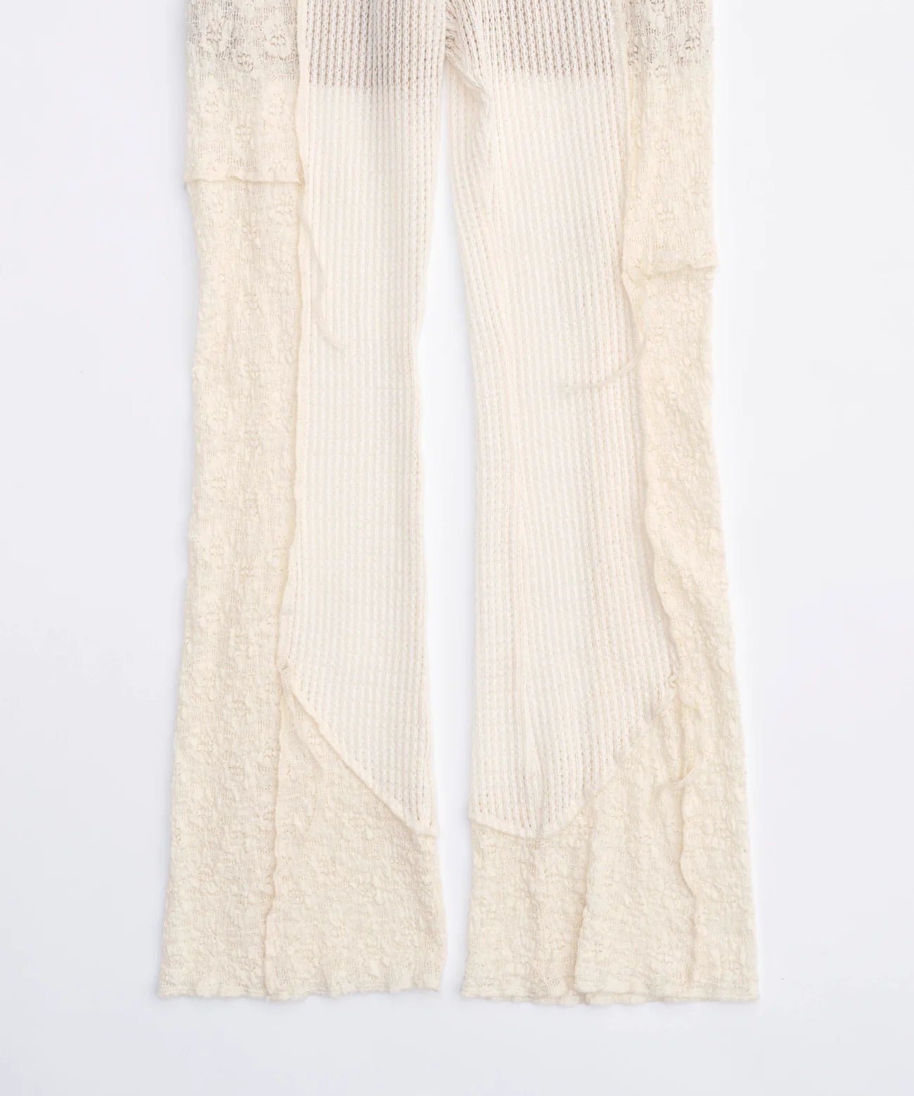 mesh combination outseam flare pant