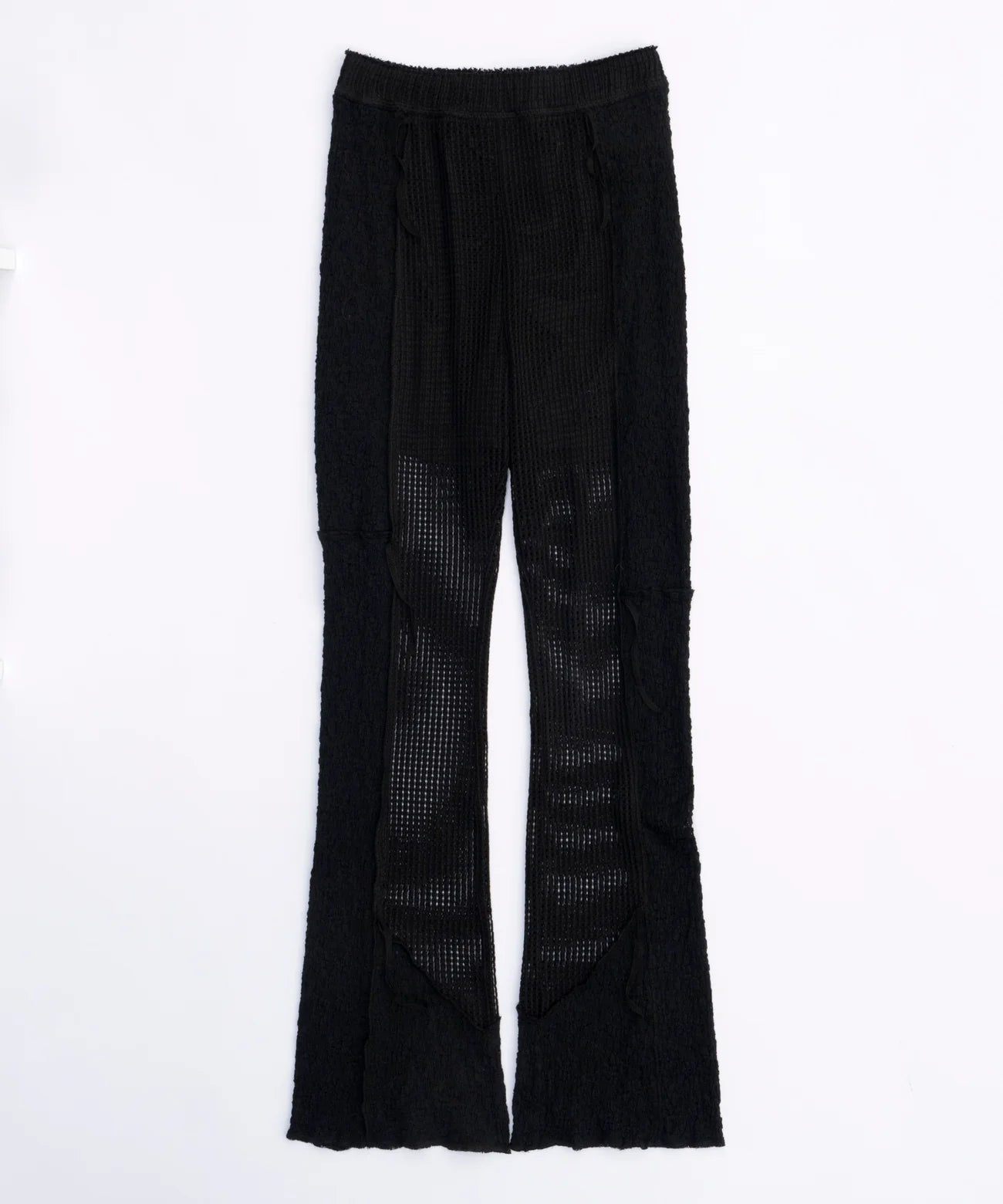 mesh combination outseam flare pant