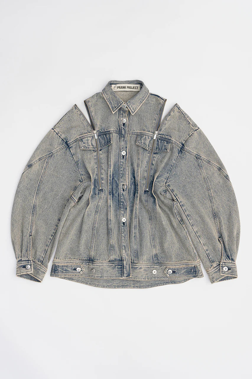 zip denim shirt blouson