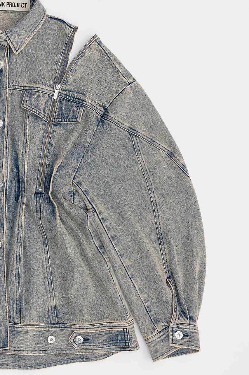 zip denim shirt blouson