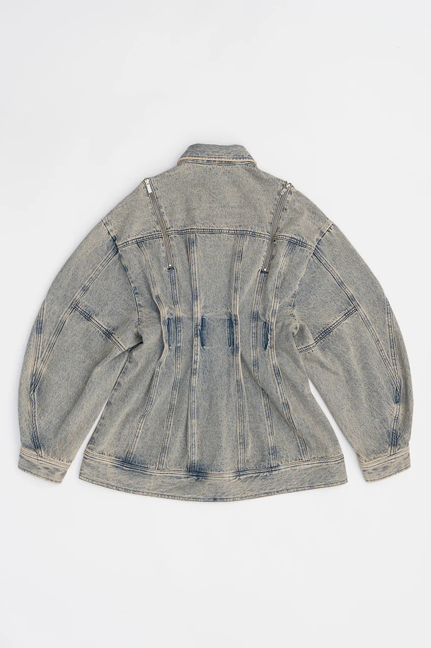 zip denim shirt blouson