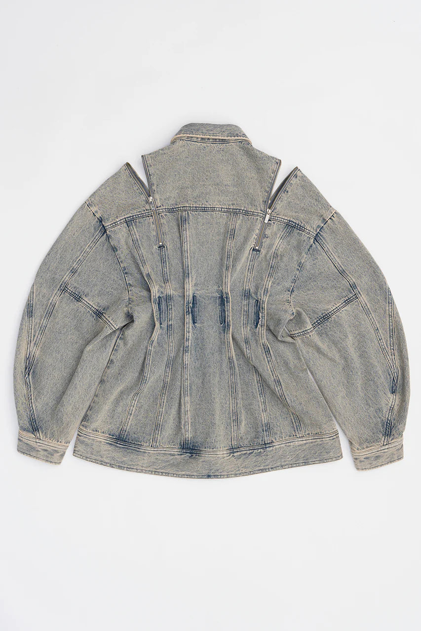 zip denim shirt blouson