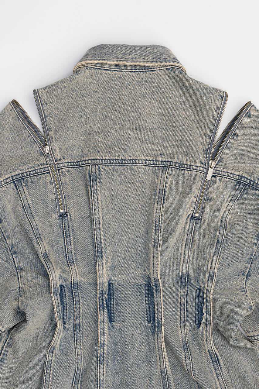 zip denim shirt blouson