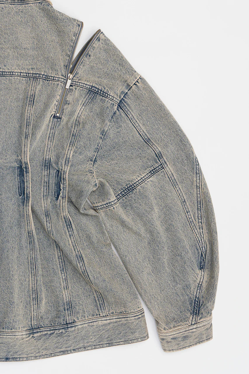 zip denim shirt blouson