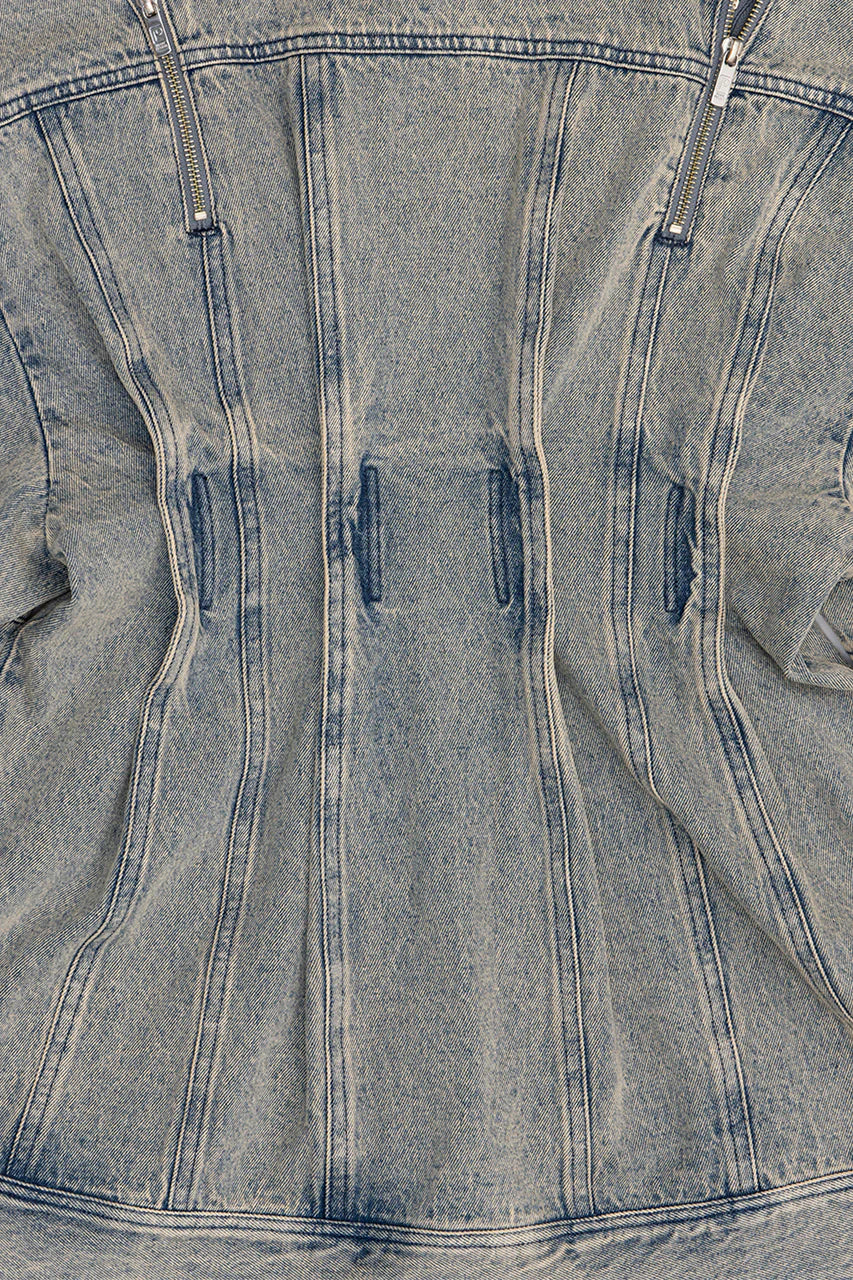 zip denim shirt blouson