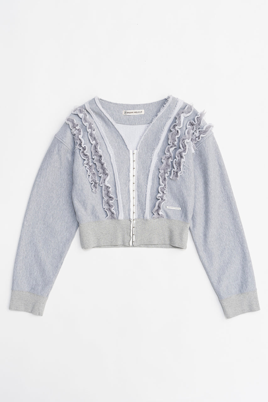 frills sweatshirt cardigan