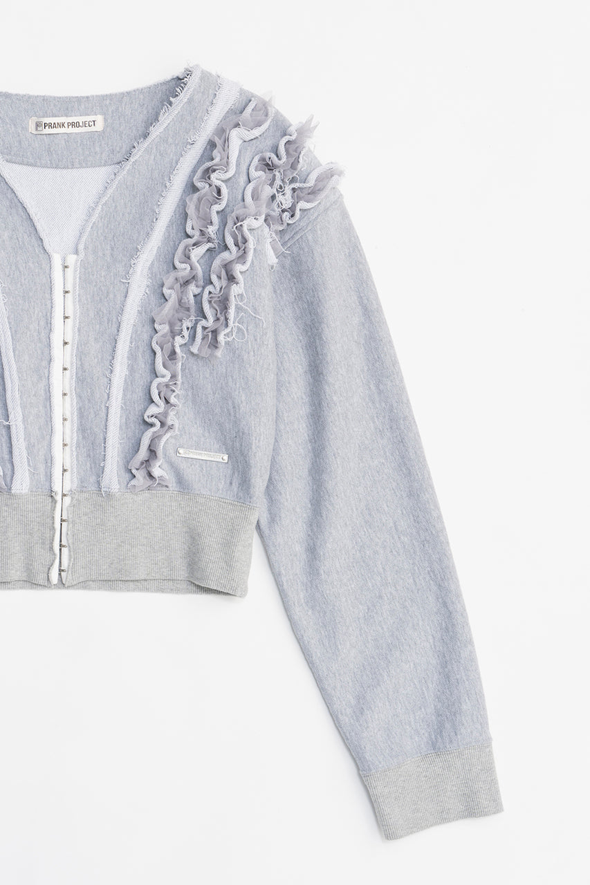 frills sweatshirt cardigan