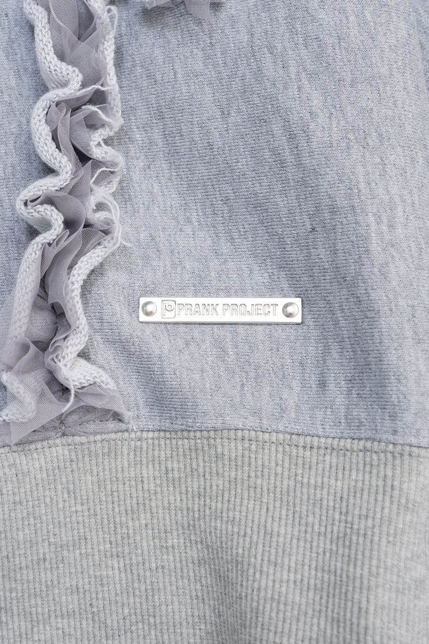 frills sweatshirt cardigan