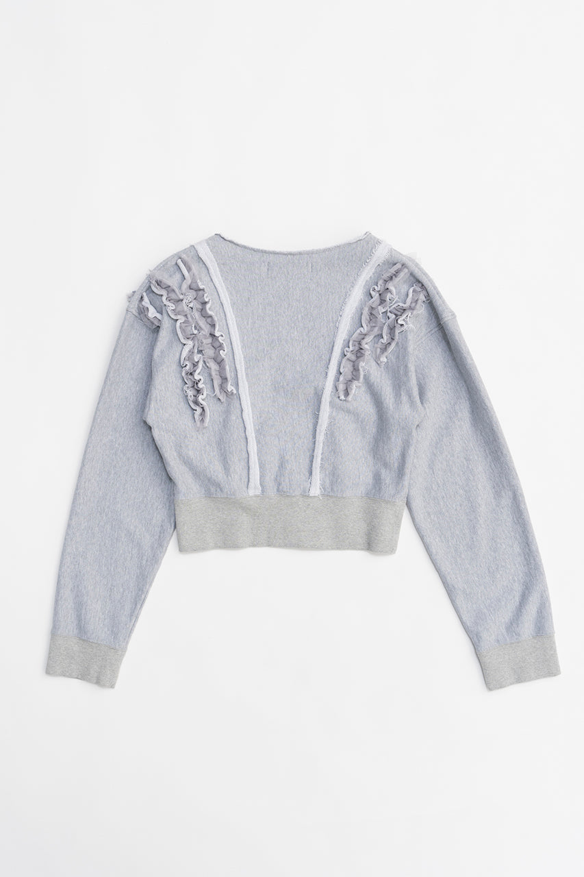 frills sweatshirt cardigan