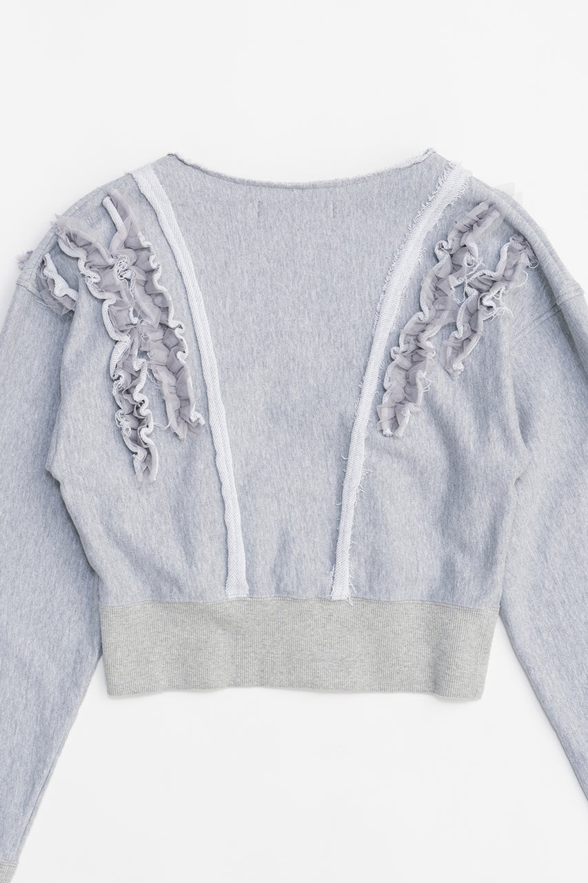 frills sweatshirt cardigan