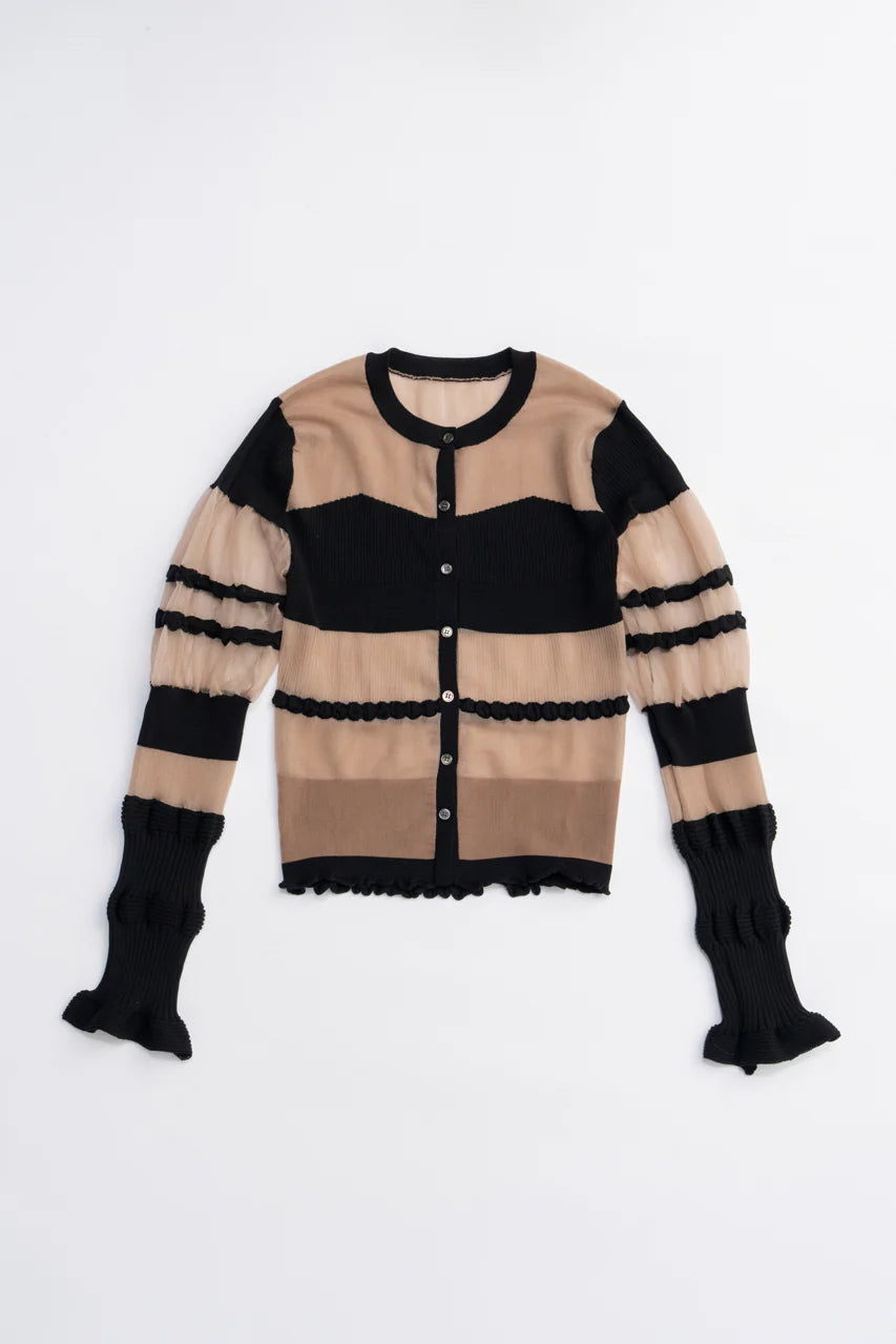 contrast border knit top