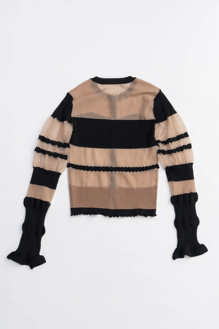 contrast border knit top
