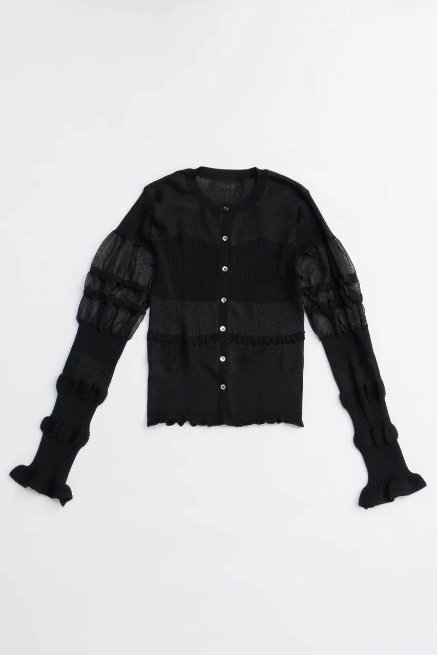 contrast border knit top
