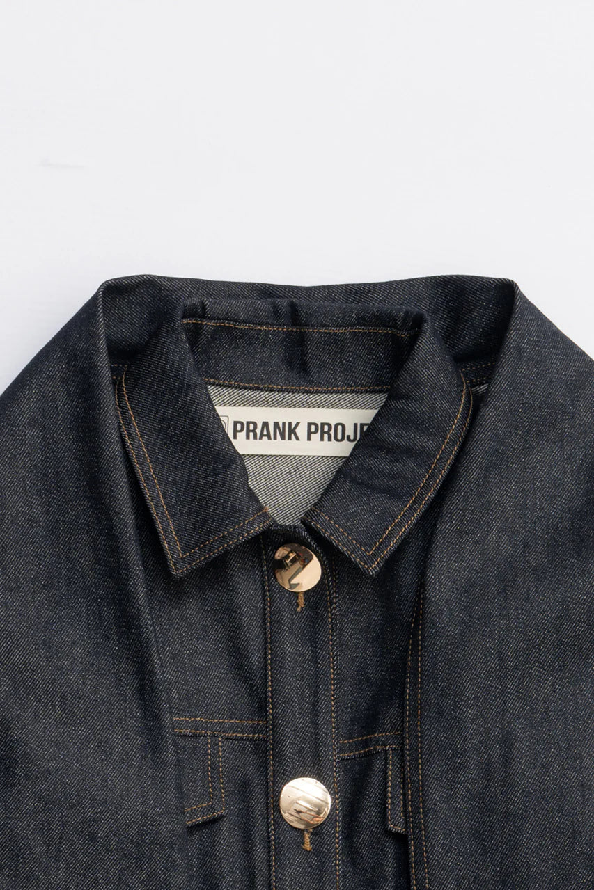 scarf-shaped denim jacket