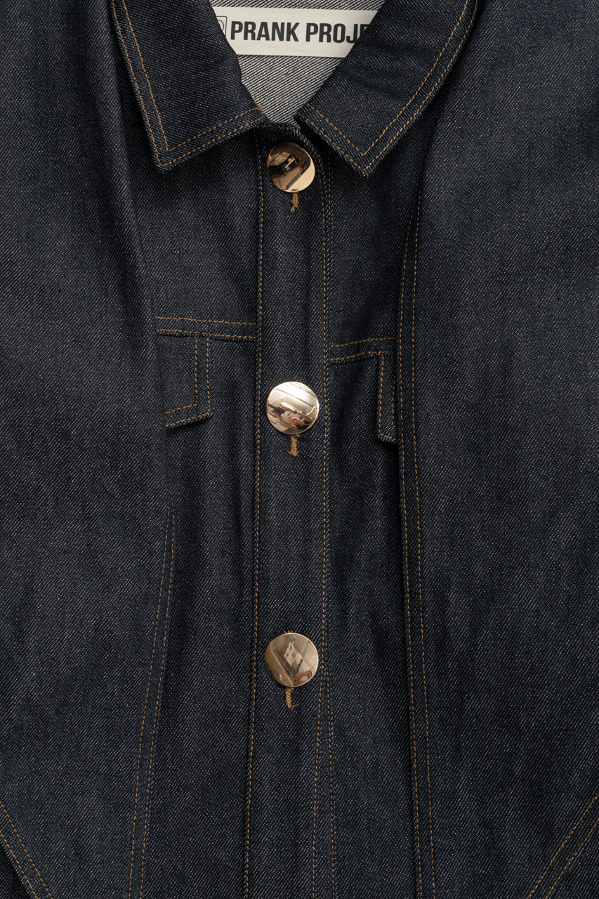 scarf-shaped denim jacket