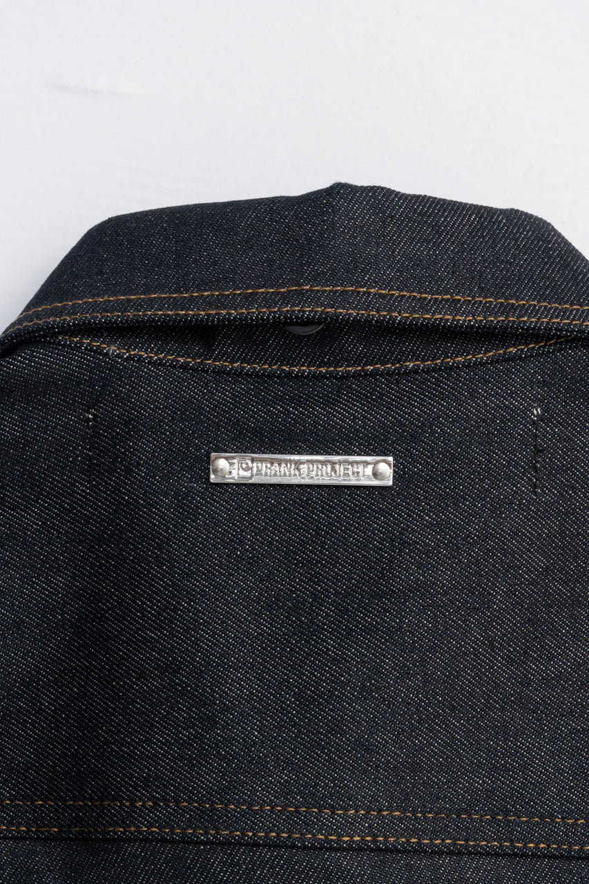 scarf-shaped denim jacket