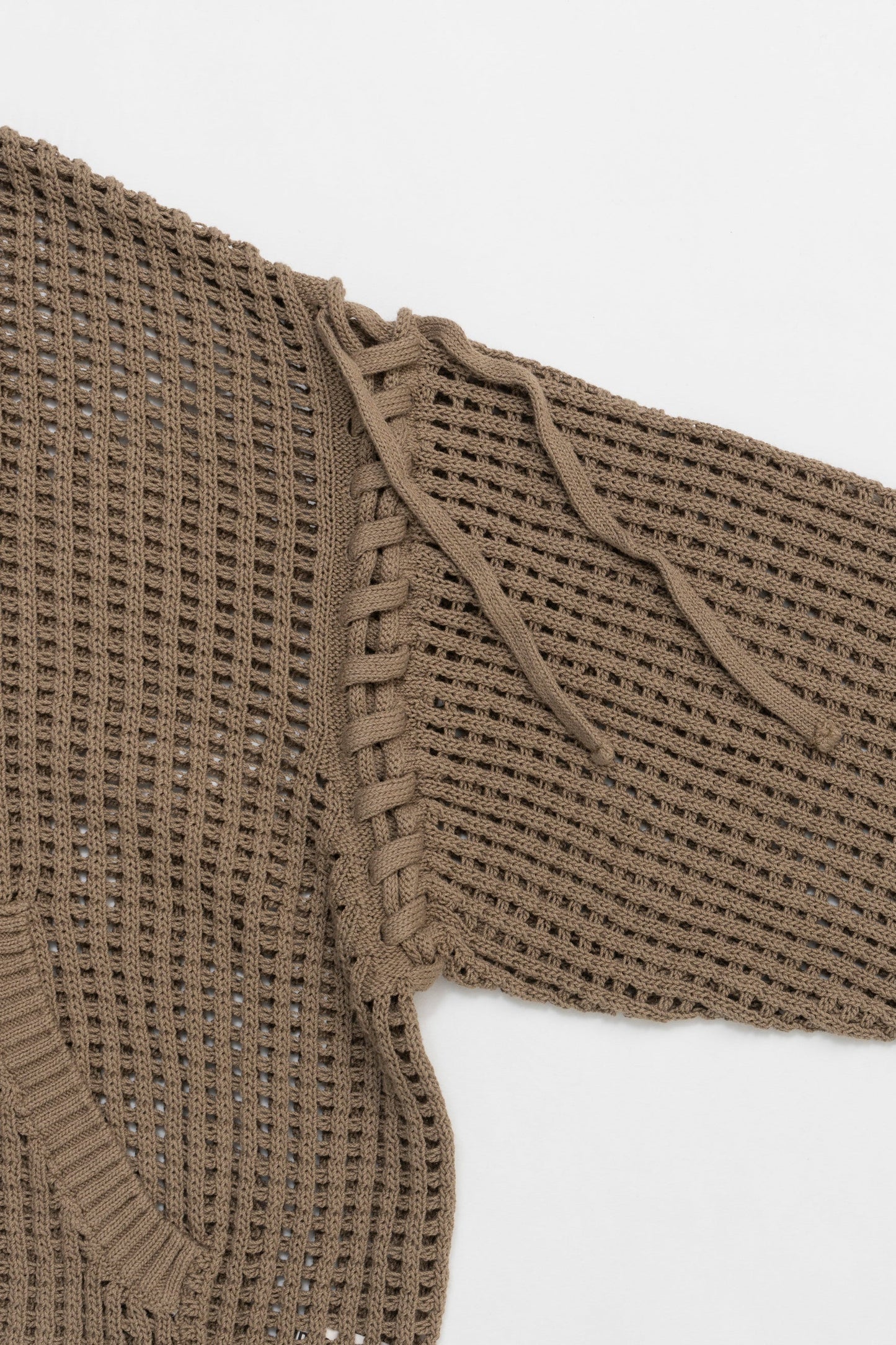 mesh knit hoodie