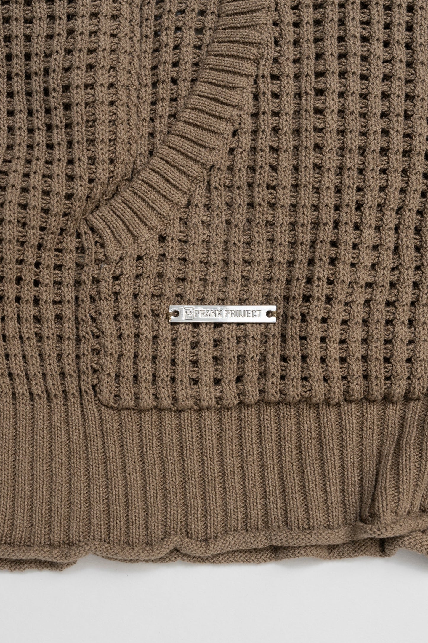 mesh knit hoodie