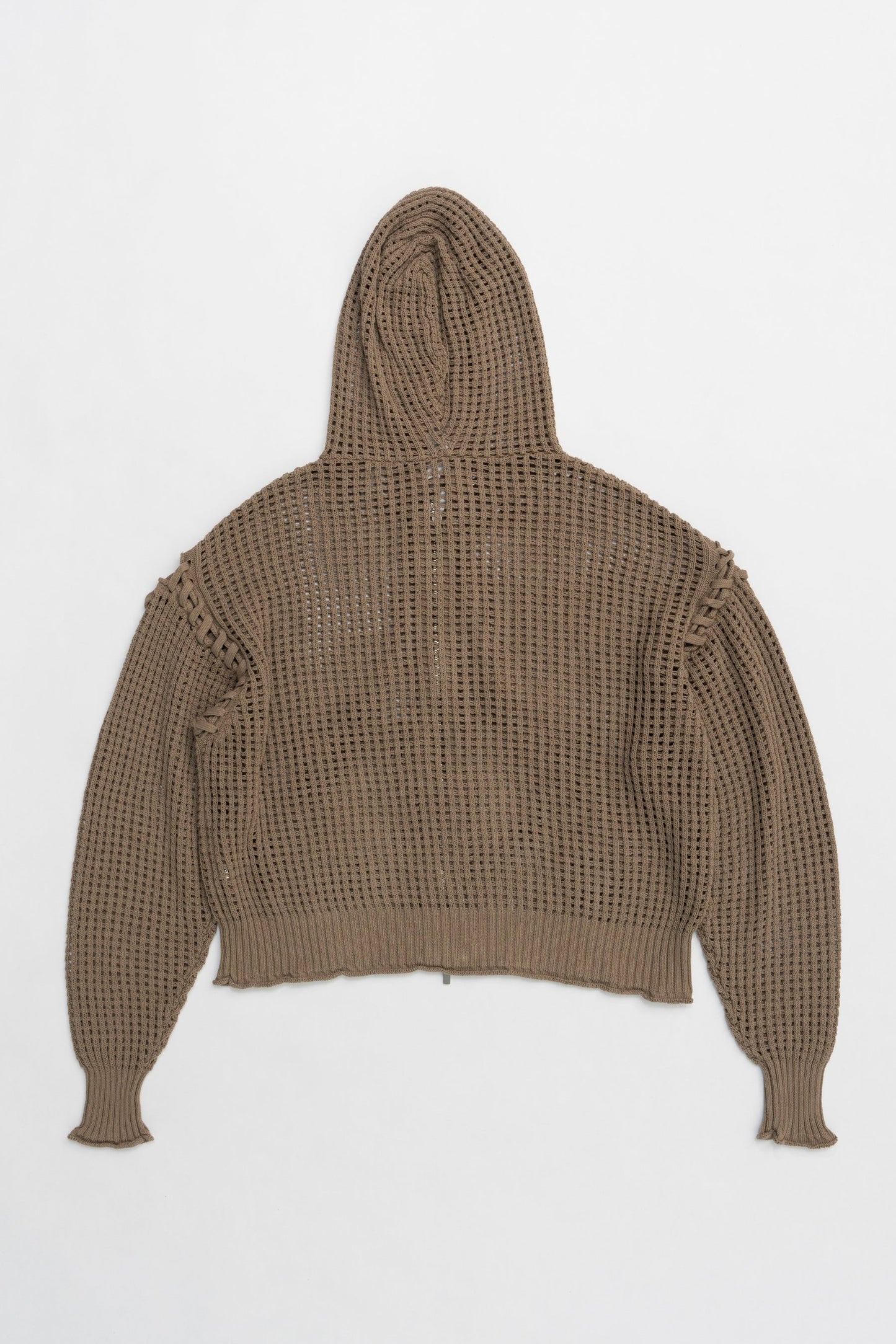mesh knit hoodie