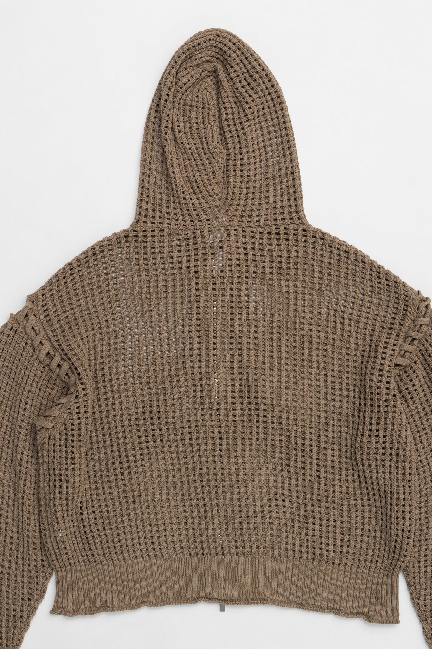 mesh knit hoodie
