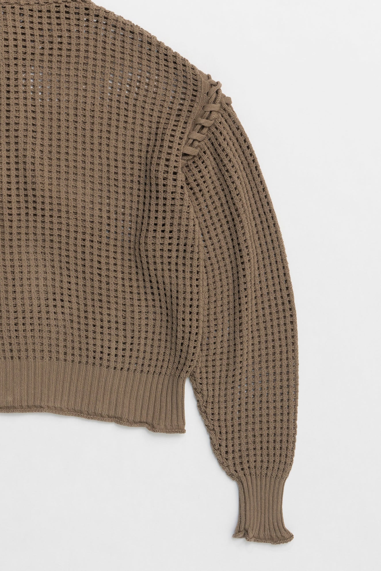 mesh knit hoodie