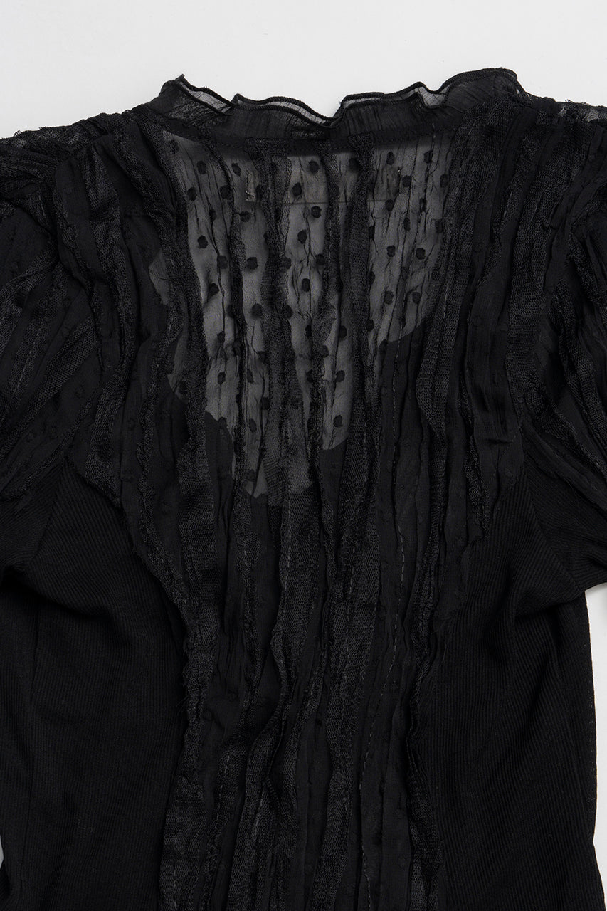 sheer dot slim shirt