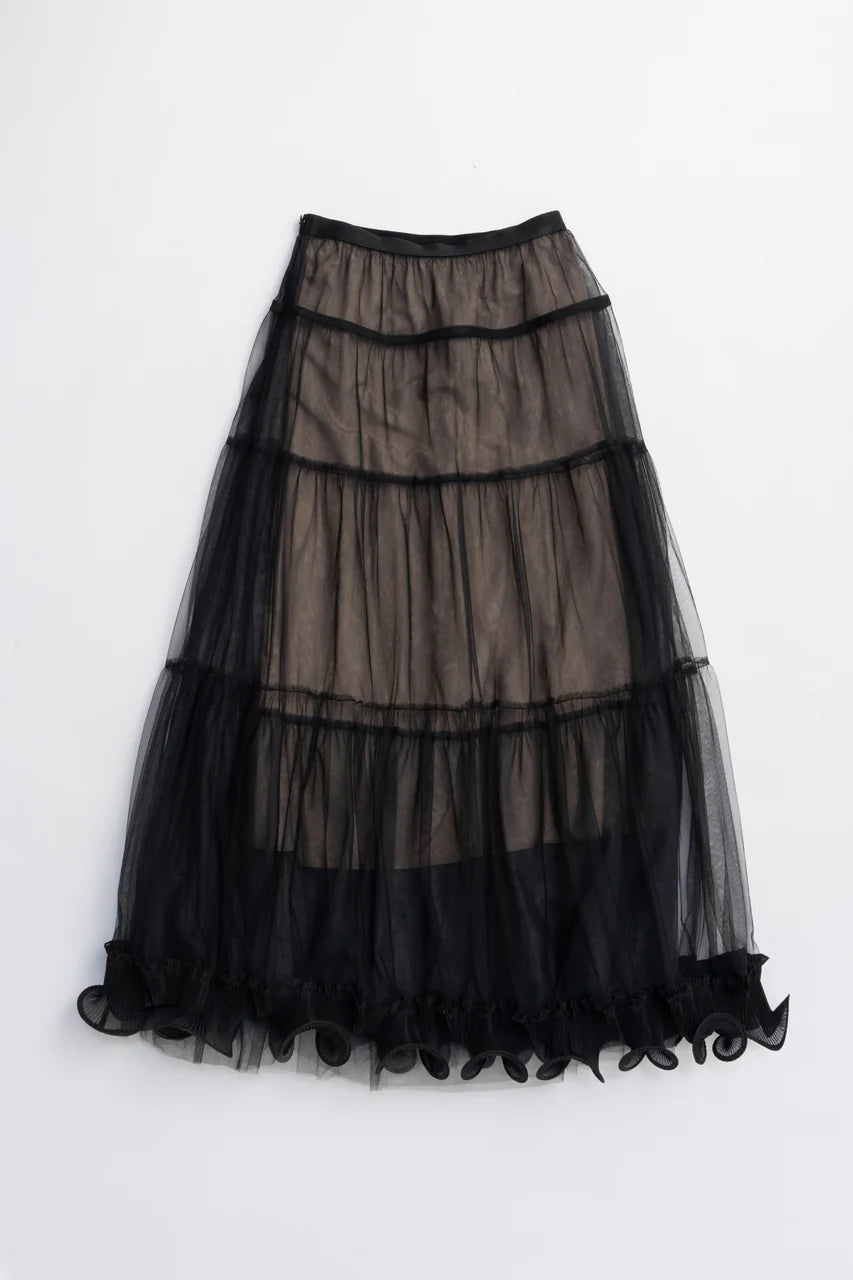 ruffle hem tulle skirt