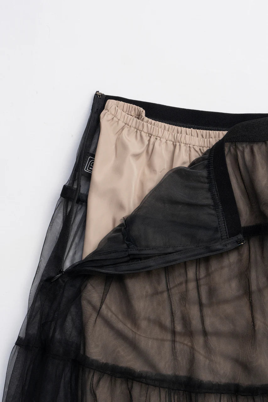 ruffle hem tulle skirt