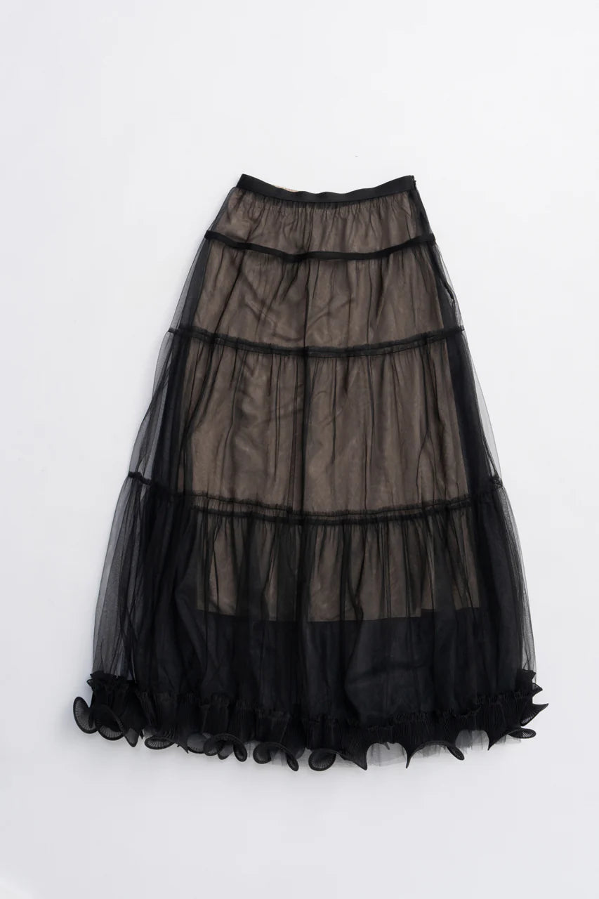 ruffle hem tulle skirt