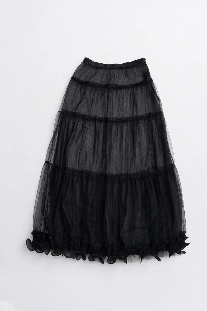 ruffle hem tulle skirt