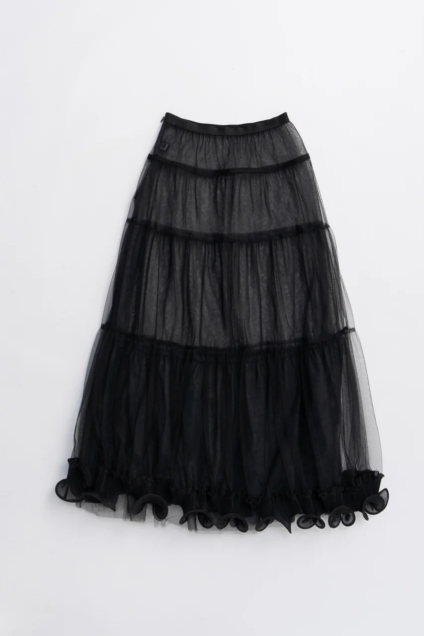 ruffle hem tulle skirt