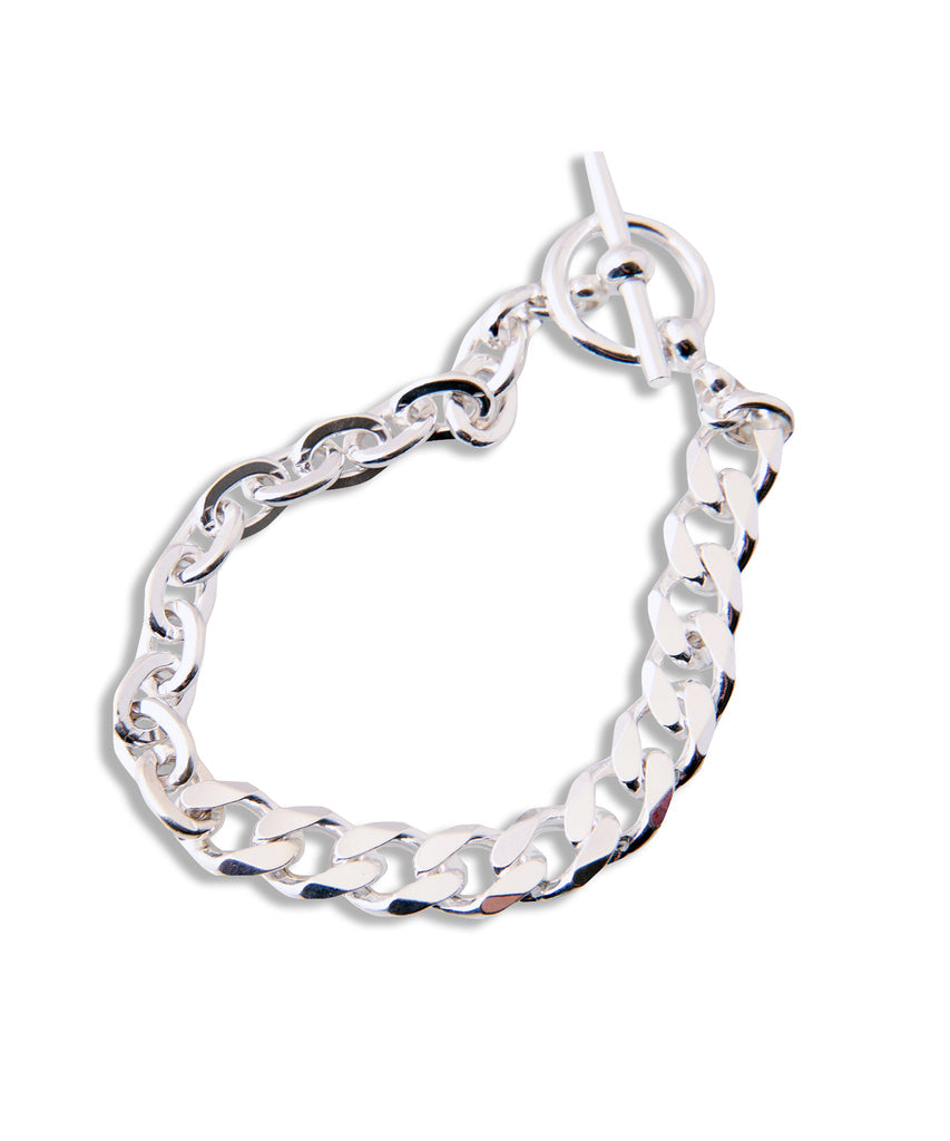wide 925 silver switching bracelet