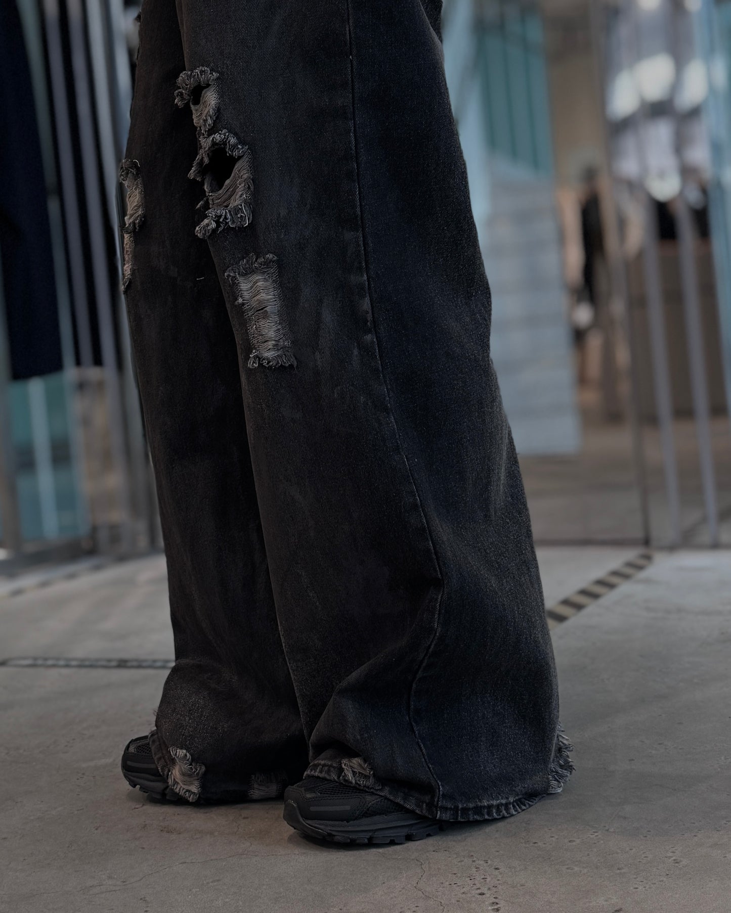 damage denim pants(unisex)