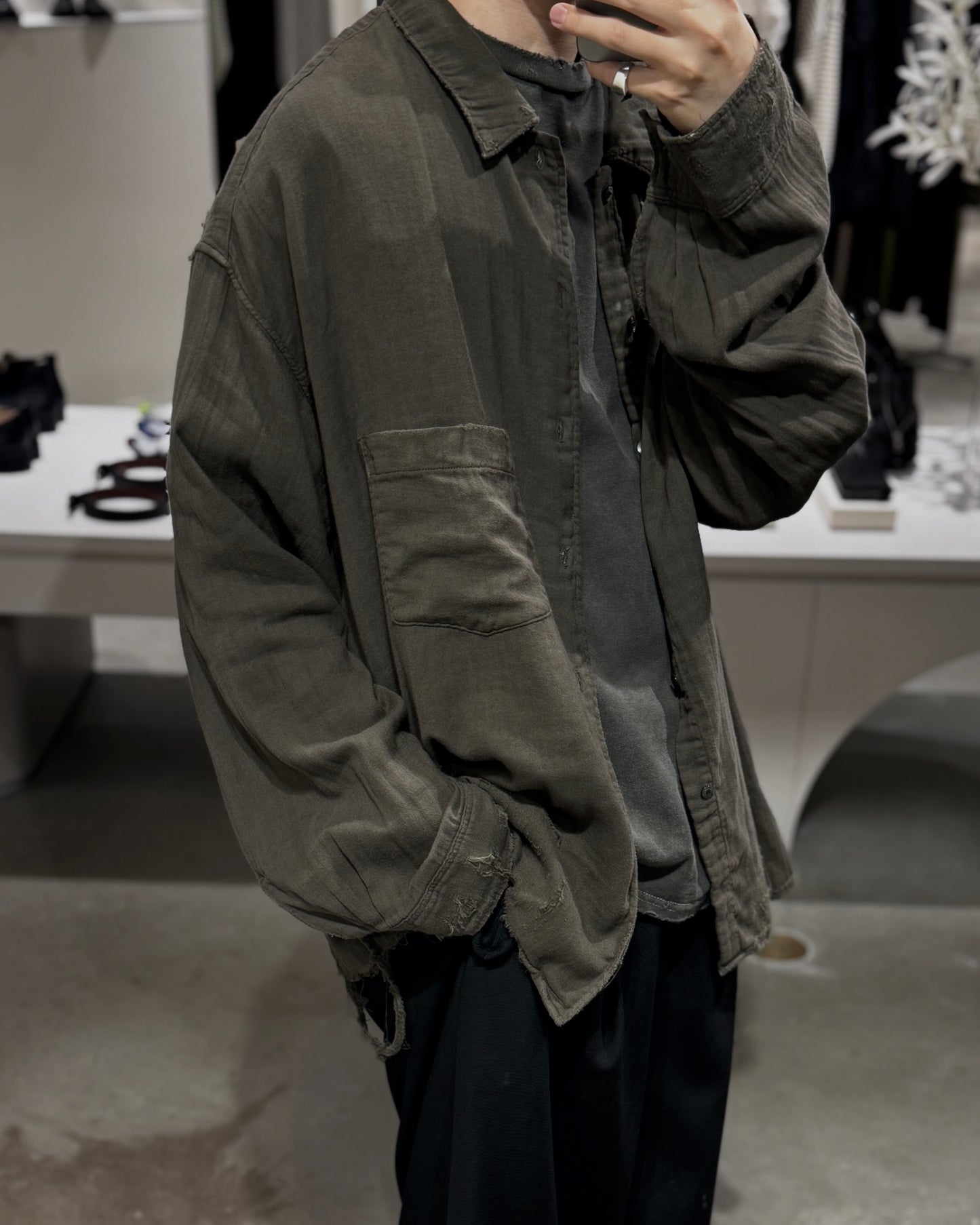 double gauze crash ls shirt