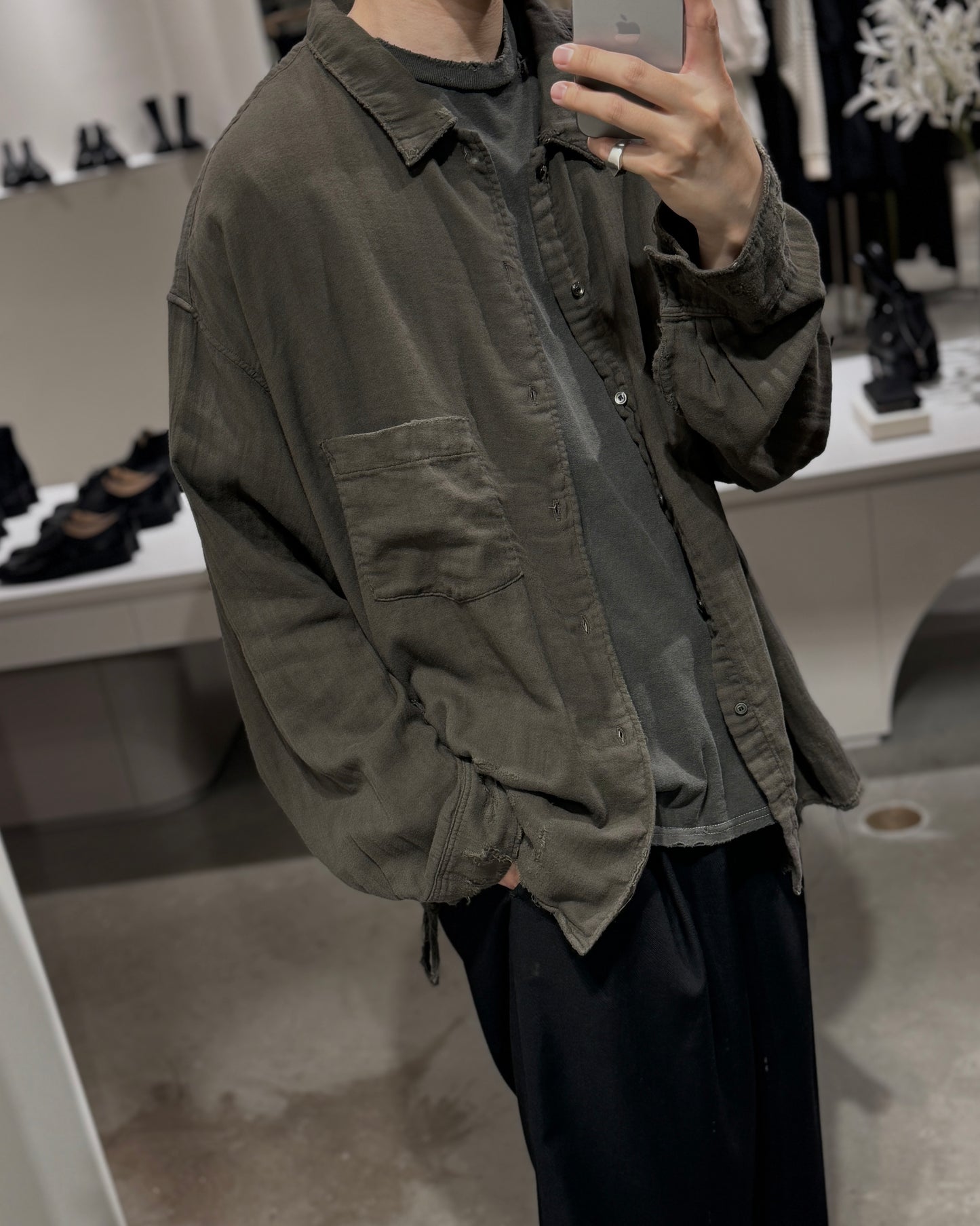 double gauze crash ls shirt