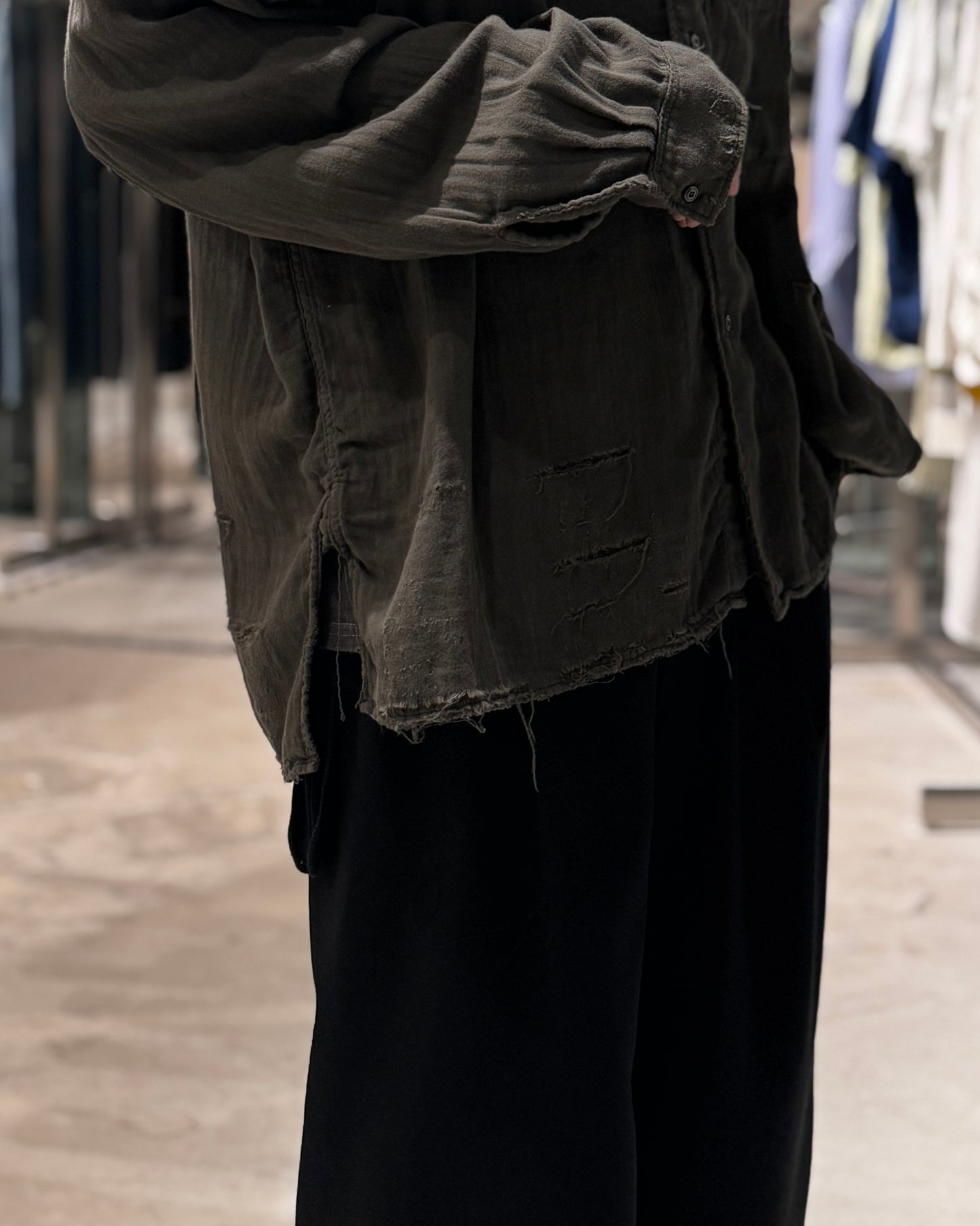 double gauze crash ls shirt