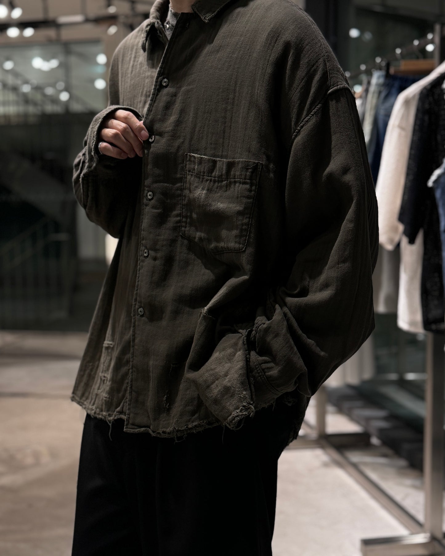 double gauze crash ls shirt