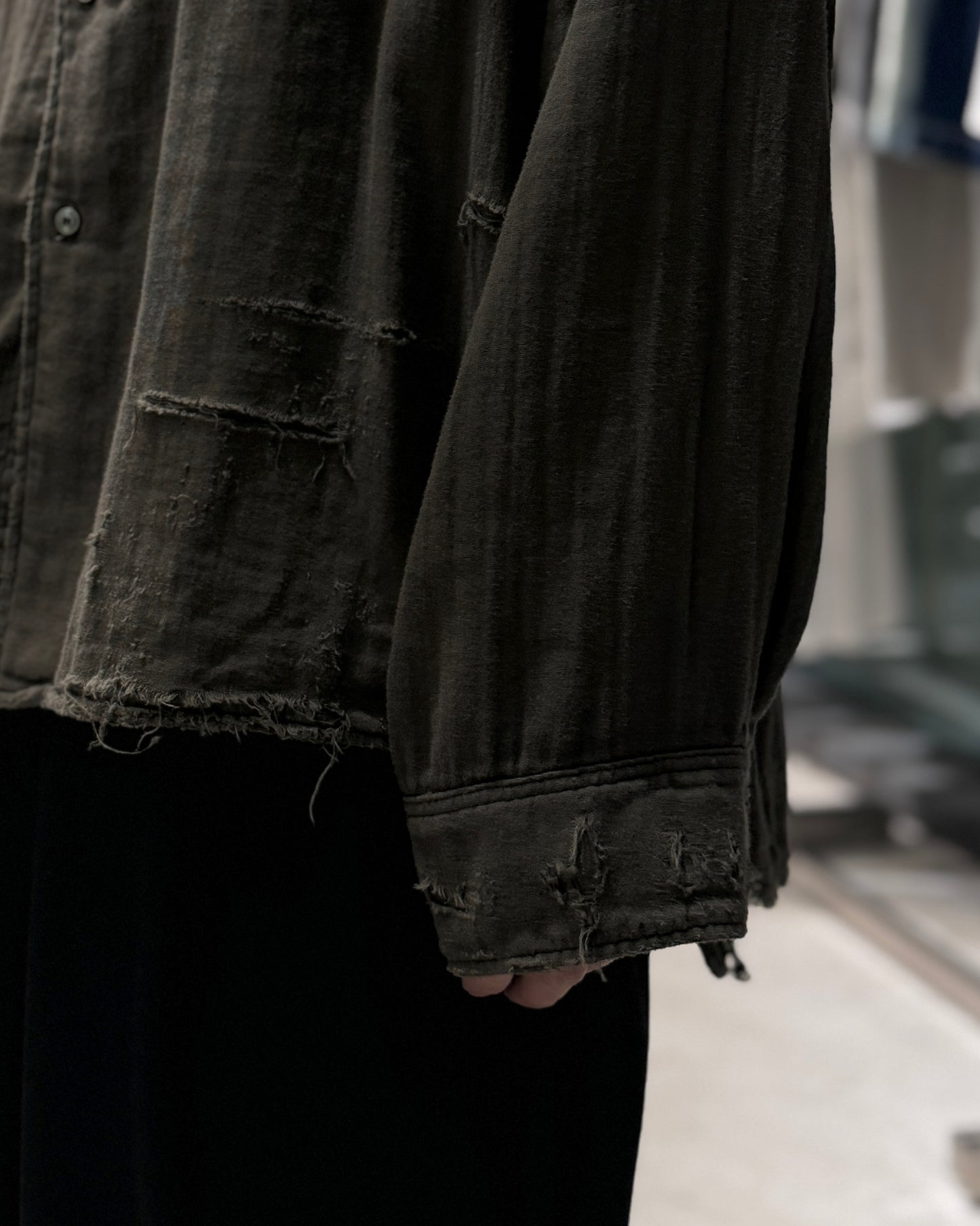 double gauze crash ls shirt
