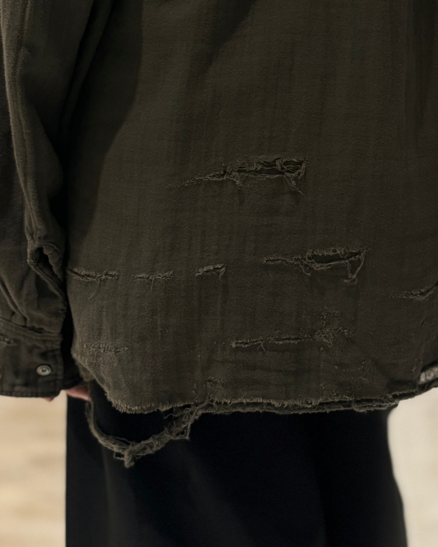 double gauze crash ls shirt