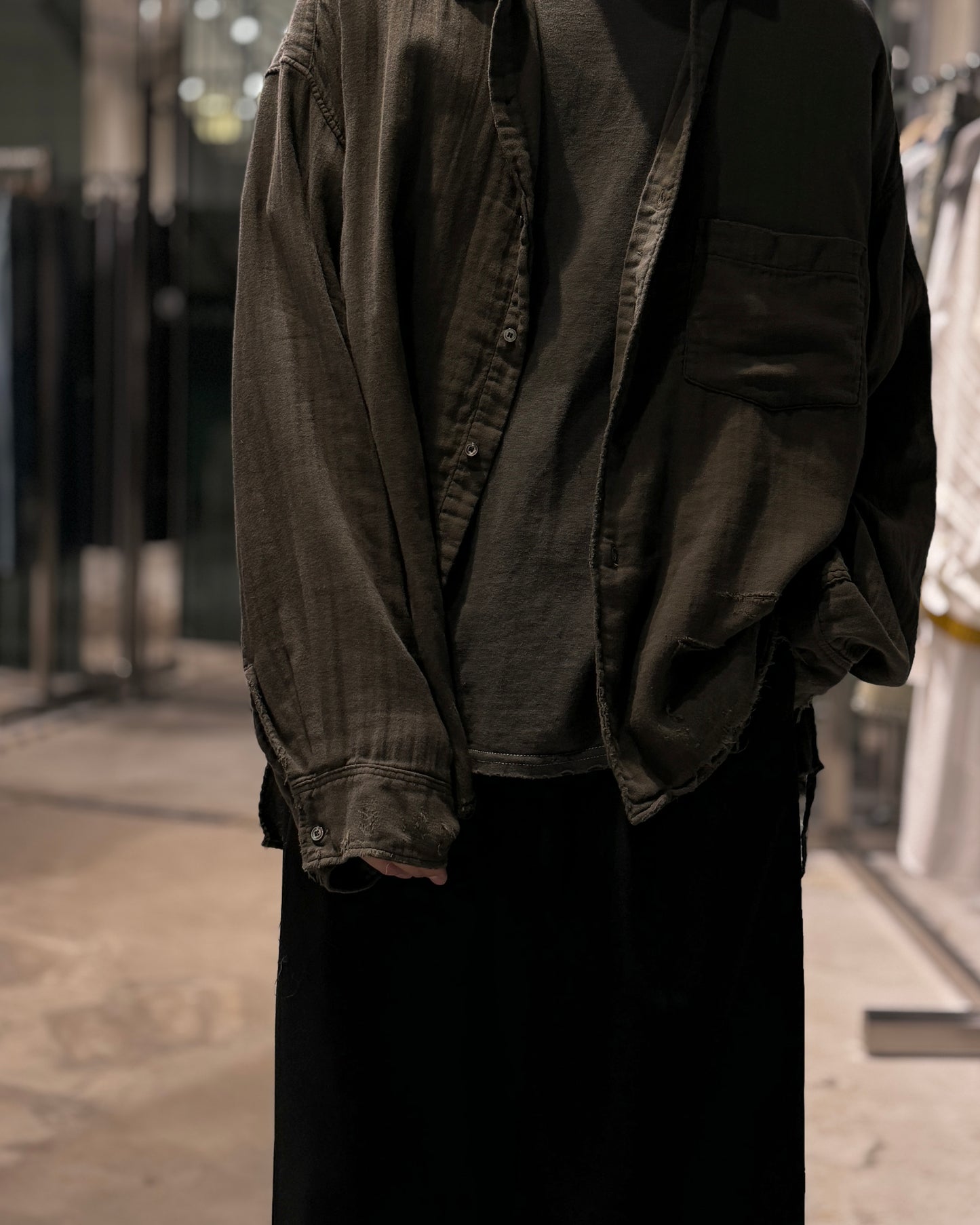 double gauze crash ls shirt