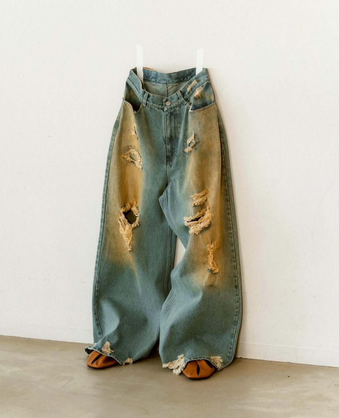 damage denim pants(unisex)