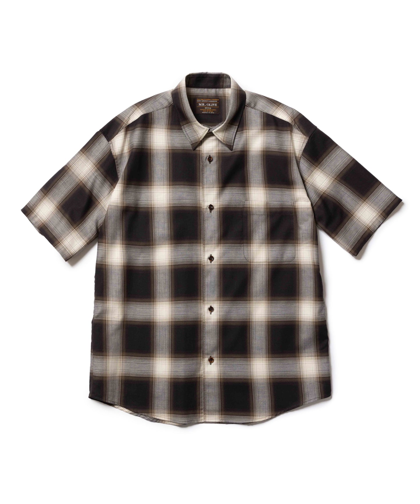 organic cotton ombre check regular collar ss shirt
