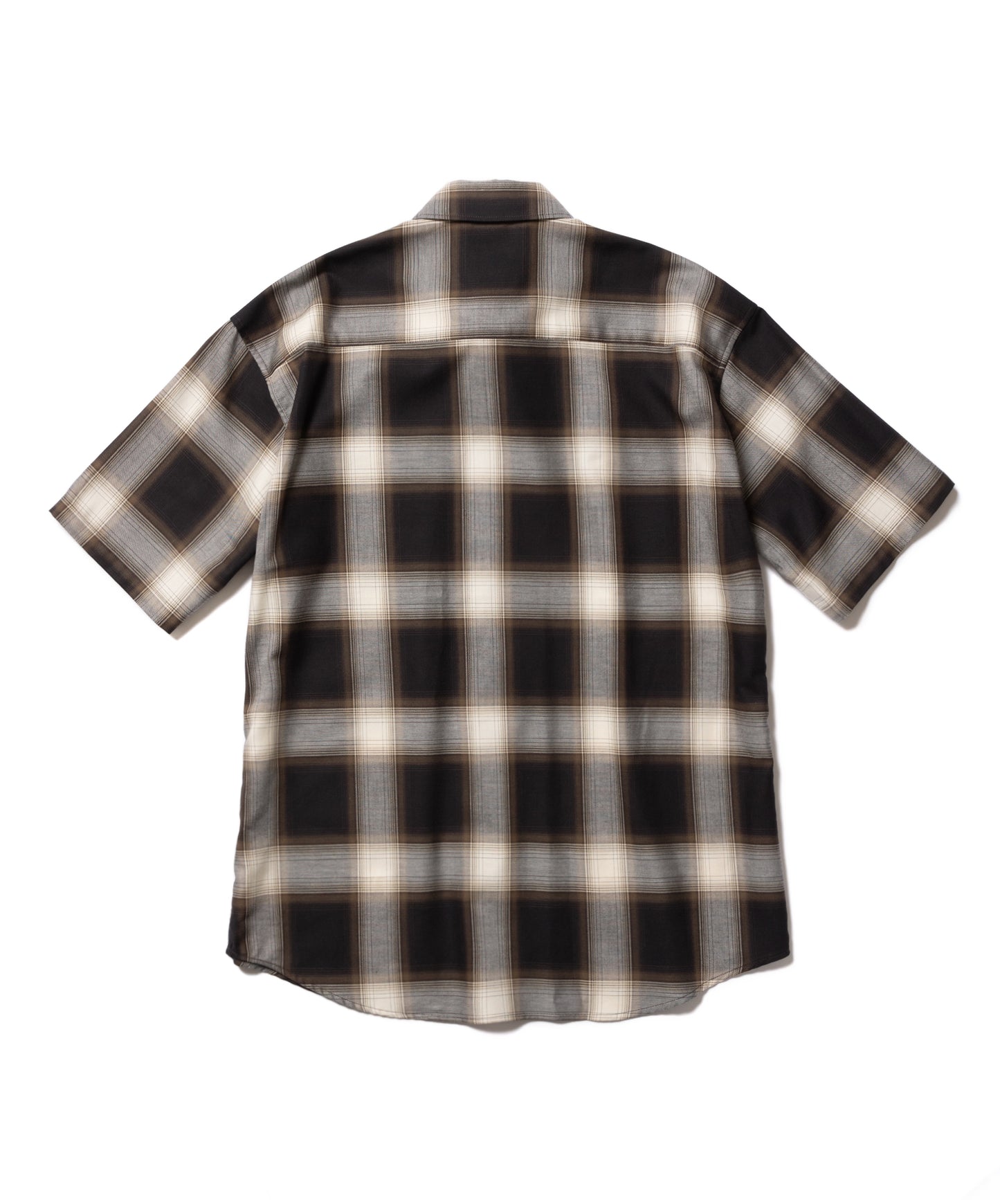 organic cotton ombre check regular collar ss shirt