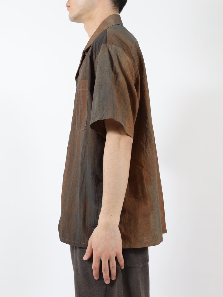 dyed nylon open collar summer shirt s/s