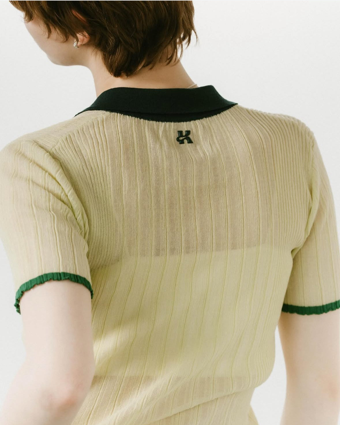 sheer polo knit