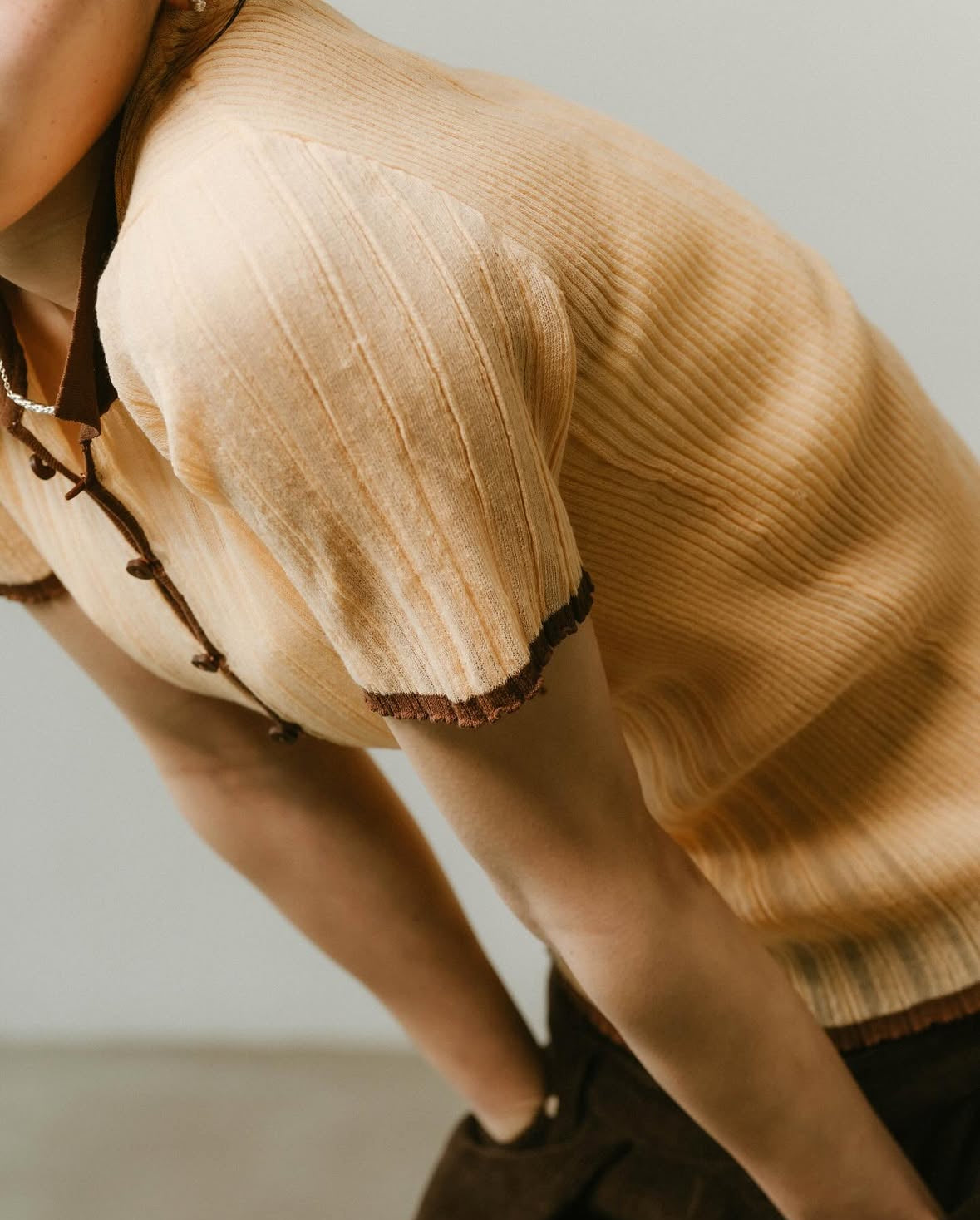 sheer polo knit